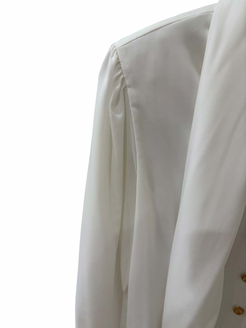 Vintage 90’s Long Sleeve Blouse with Shawl Collar and Decorative Gold Buttons - Picture 3 of 8